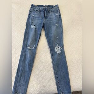 Blue Skinny Distressed Denim Jeans